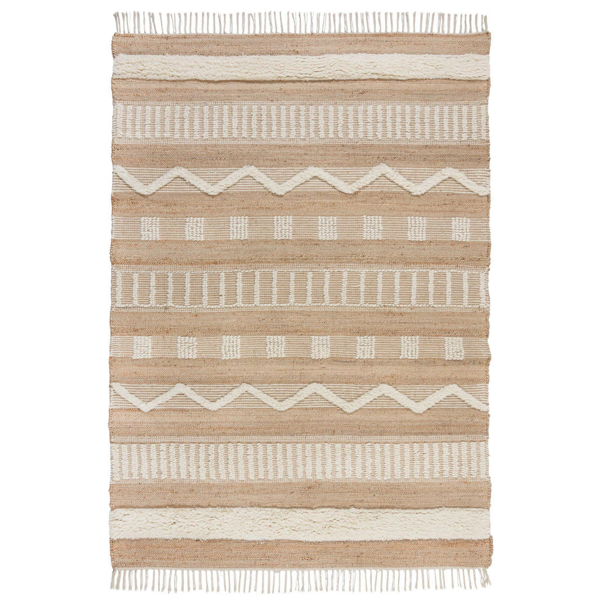 RUČNĚ TKANÝ KOBEREC, 170/120 cm, krémová, přírodní barvy - krémová/přírodní barvy, Basics, textil (170/120cm)