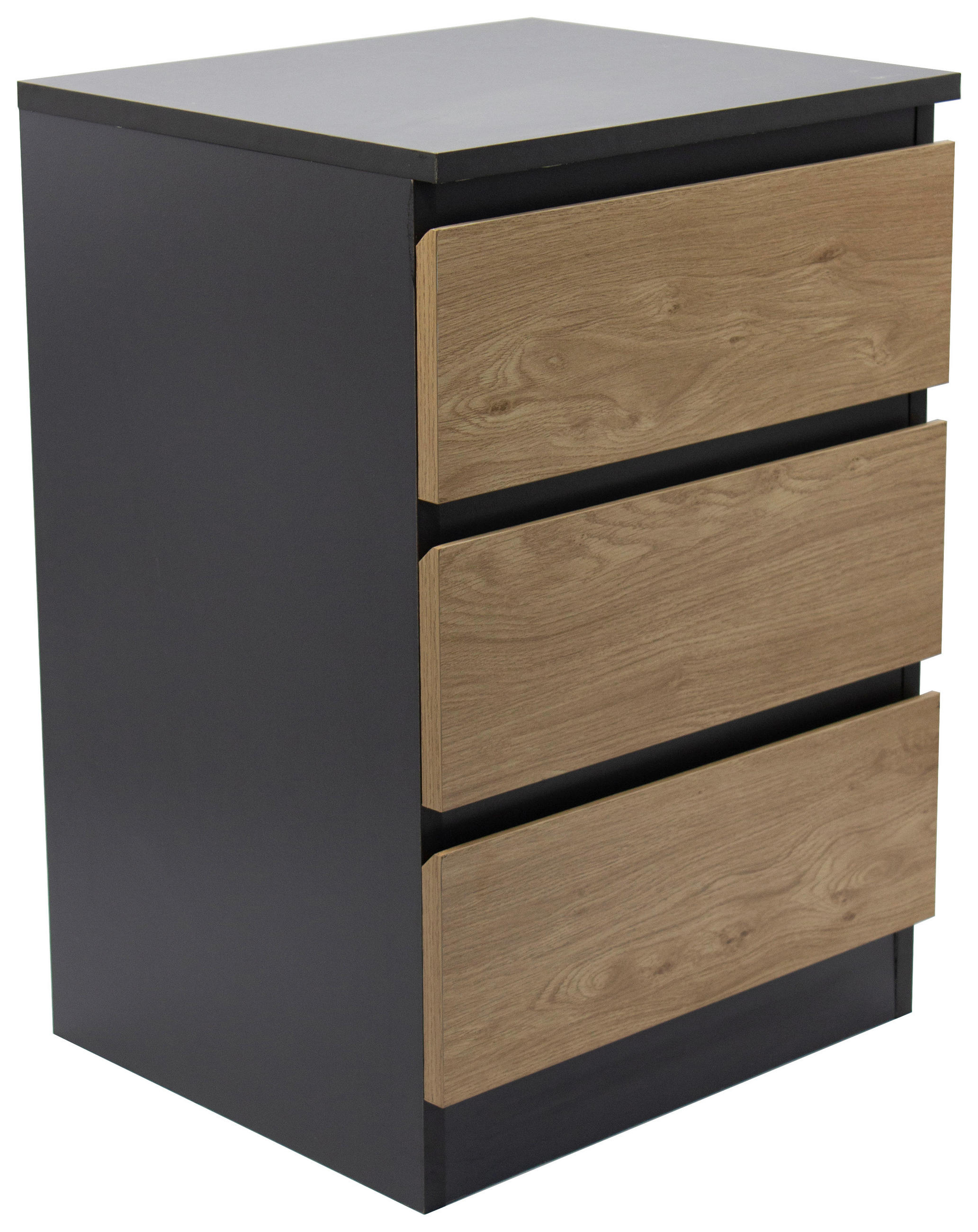 NACHTSCHRANK 39,7/57/35 cm, Anthrazit, Eiche Artisan,  - Anthrazit/Eiche Artisan, Basics, Holzwerkstoff (39,7/57/35cm) - Boxxx
