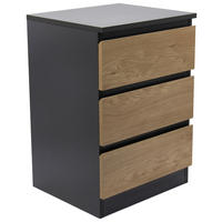 NACHTSCHRANK 39,7/57/35 cm, Anthrazit, Eiche Artisan,  - Anthrazit/Eiche Artisan, Basics, Holzwerkstoff (39,7/57/35cm) - Boxxx