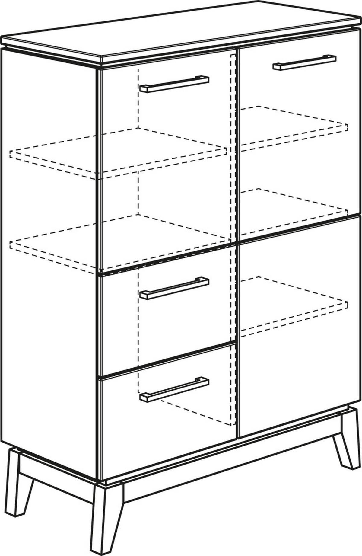 DJEČJA KOMODA  Sten  - siva/boje hrasta, Design, drvni materijal/drvo (94,8/123,1/39,6cm) - Paidi