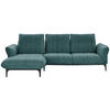 ECKSOFA in Webstoff Petrol  - Petrol/Schwarz, Natur, Textil (182/277cm) - Valnatura