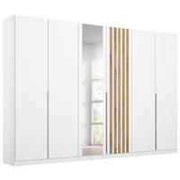 DREHTÜRENSCHRANK 271/210/54 cm,  in Weiß, Eiche Artisan, 6 Tür(en)  - Alufarben/Weiß, MODERN, Holzwerkstoff/Metall (271/210/54cm) - Rauch Möbel