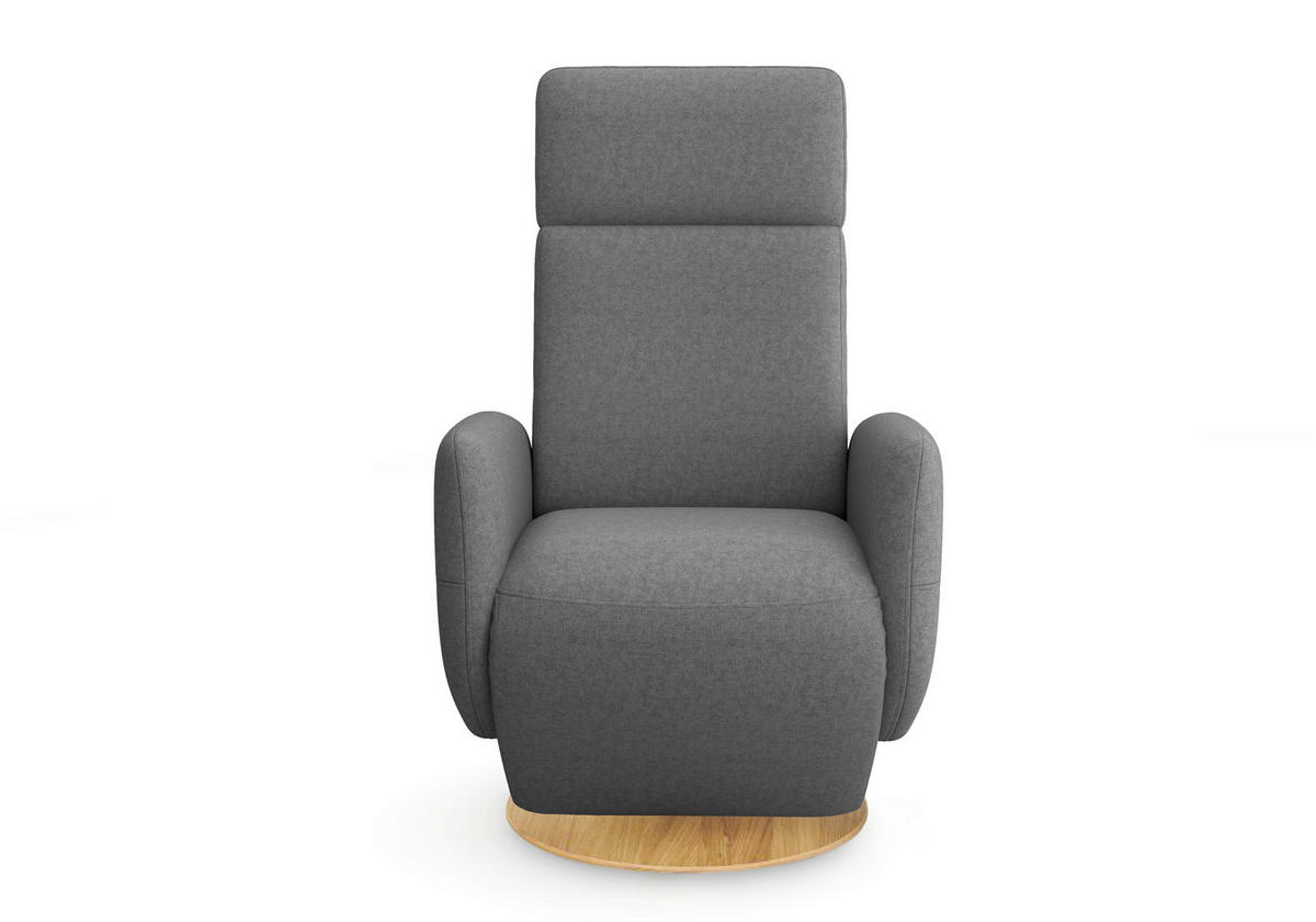RELAXSESSEL in Textil Dunkelgrau  - Eichefarben/Dunkelgrau, KONVENTIONELL, Holz/Textil (71/110/82cm) - Sit & More