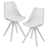 SADA STOLIČIEK 2 kus - biela, Modern, drevo/textil (49/87/52cm) - MID.YOU