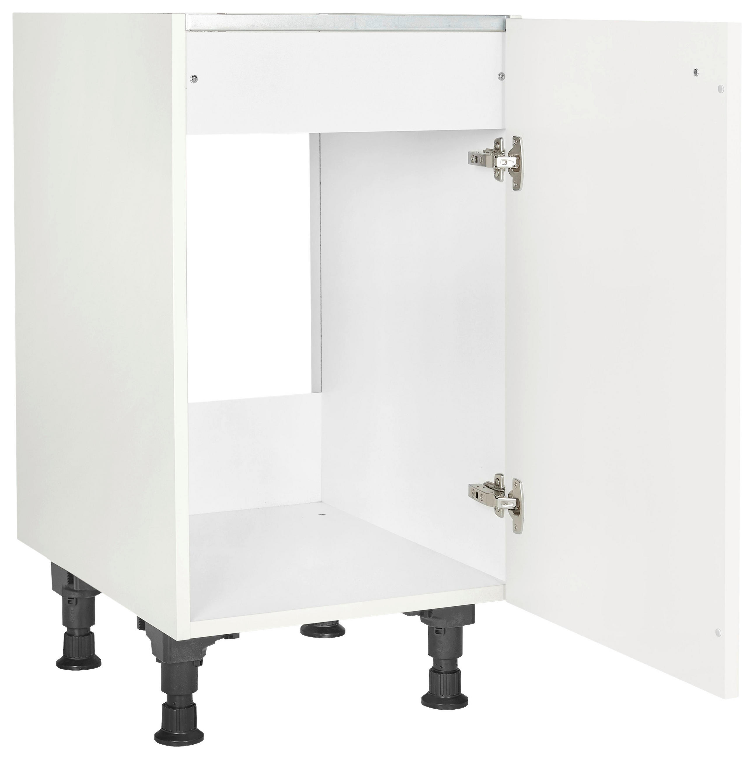 SPÜLENUNTERSCHRANK 45/87/56 cm in Weiß - Schwarz/Weiß, MODERN, Holzwerkstoff/Metall (45/87/56cm) - Nobilia