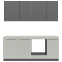 KÜCHENBLOCK 210 cm   in Graphitfarben, Grau  - Schwarz/Graphitfarben, Basics, Holzwerkstoff/Kunststoff (210cm) - Visiona
