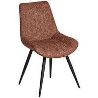 STUHL  in Eisen Leinenoptik Holz, Metall, Textil  - Schwarz/Braun, KONVENTIONELL, Holz/Textil (54/88/61,5cm) - MID.YOU