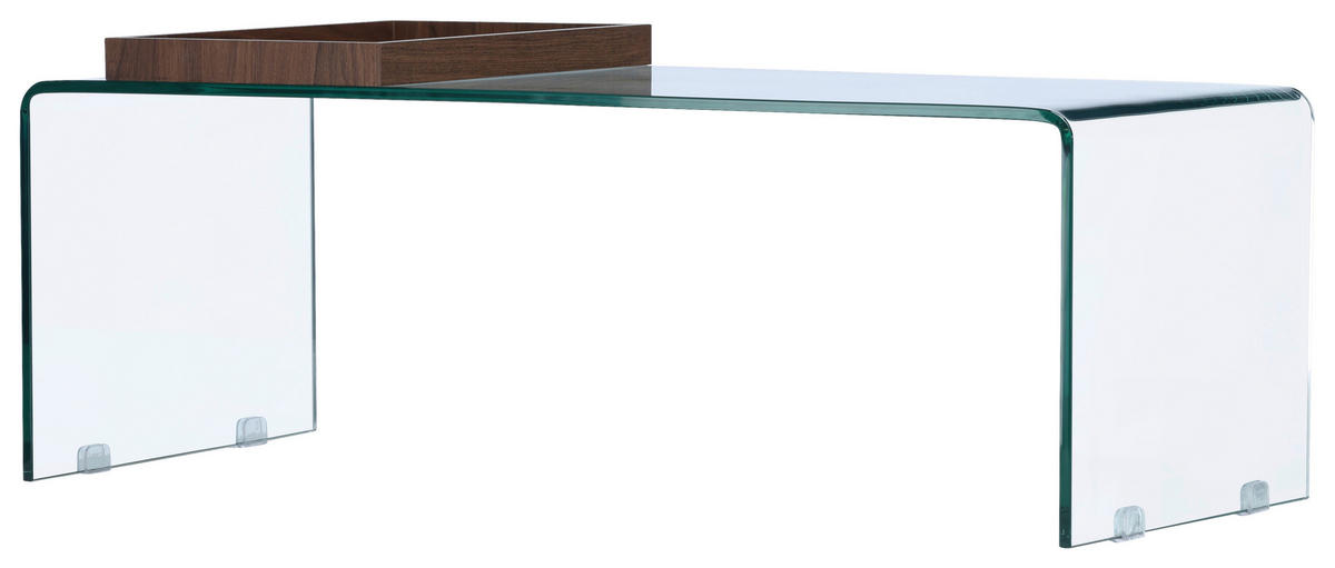 COUCHTISCH 110/50/38 cm rechteckig Braun, Klar  - Klar/Braun, Design, Glas (110/50/38cm) - Livetastic