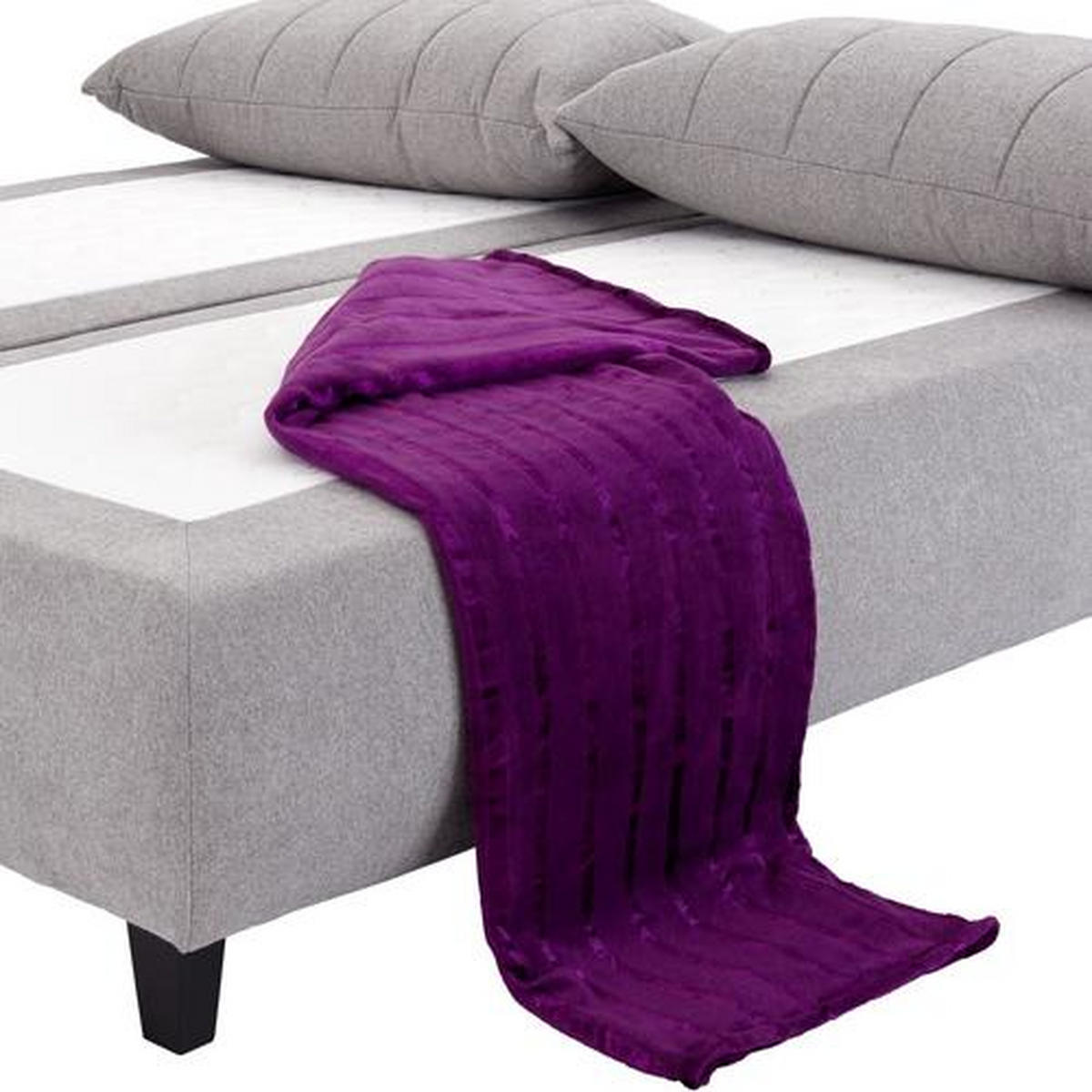 BOXSPRINGSOFA Webstoff Greige  - Greige/Schwarz, MODERN, Holz/Textil (208/102/96cm) - MID.YOU