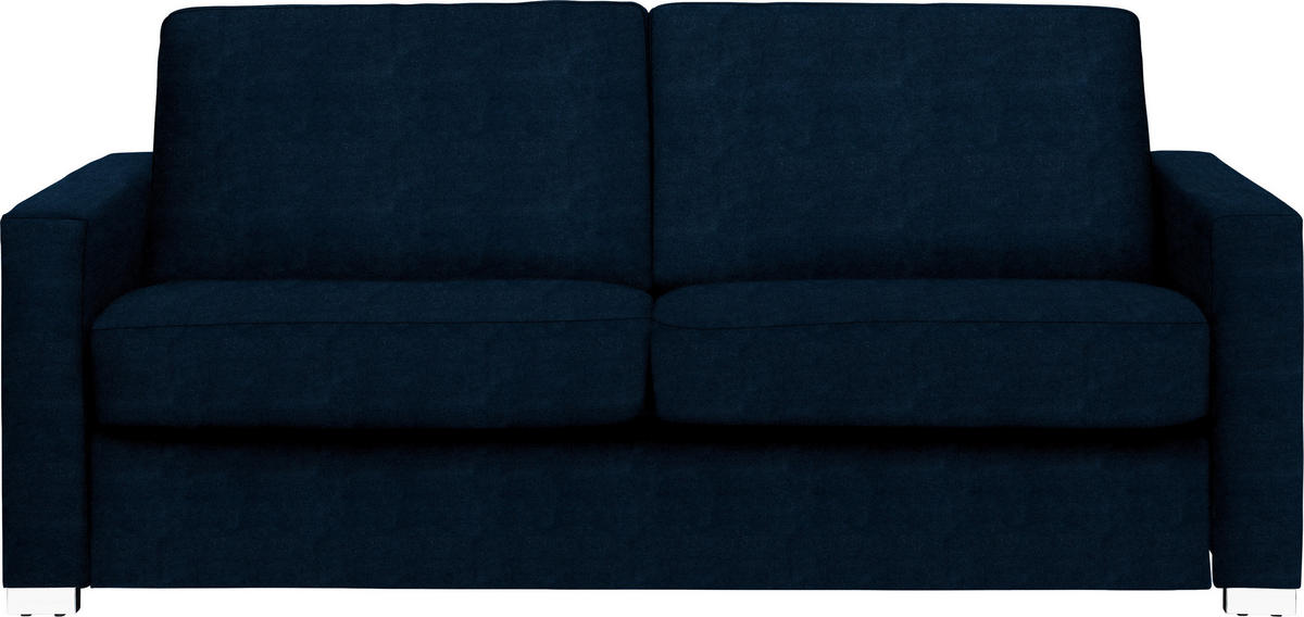 SCHLAFSOFA in Textil Dunkelblau  - Chromfarben/Dunkelblau, Konventionell, Textil/Metall (188/86/97cm) - Novel