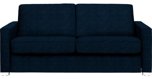 SCHLAFSOFA Flachgewebe Dunkelblau - Chromfarben/Dunkelblau, KONVENTIONELL, Textil/Metall (188/86/97cm) - Novel
