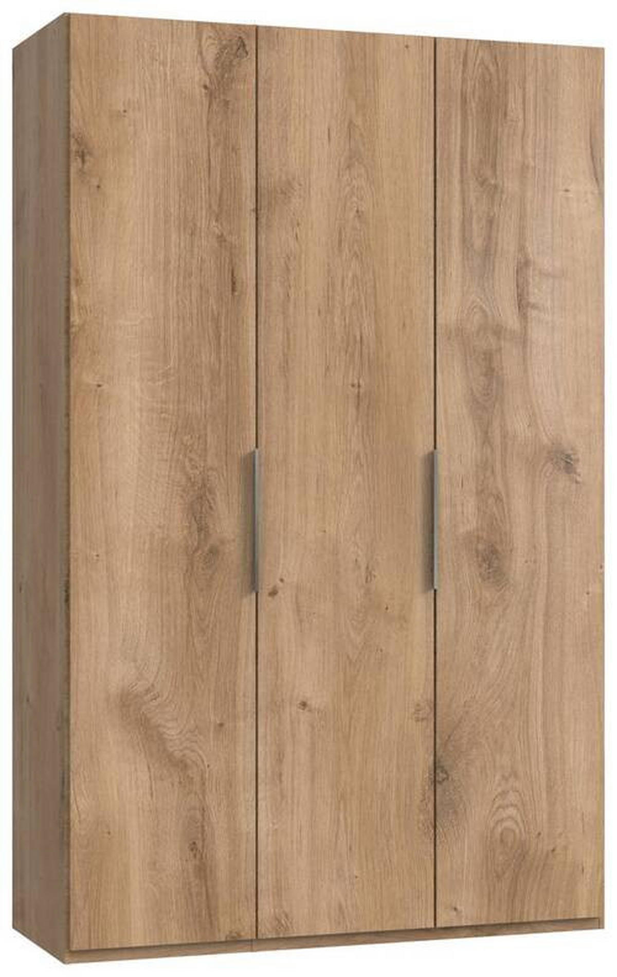 GARDEROB MED GÅNGJÄRN 150/236/58 cm 3-dörrar - kromfärg/ekfärgad, Modern, trämaterial (150/236/58cm) - MID.YOU