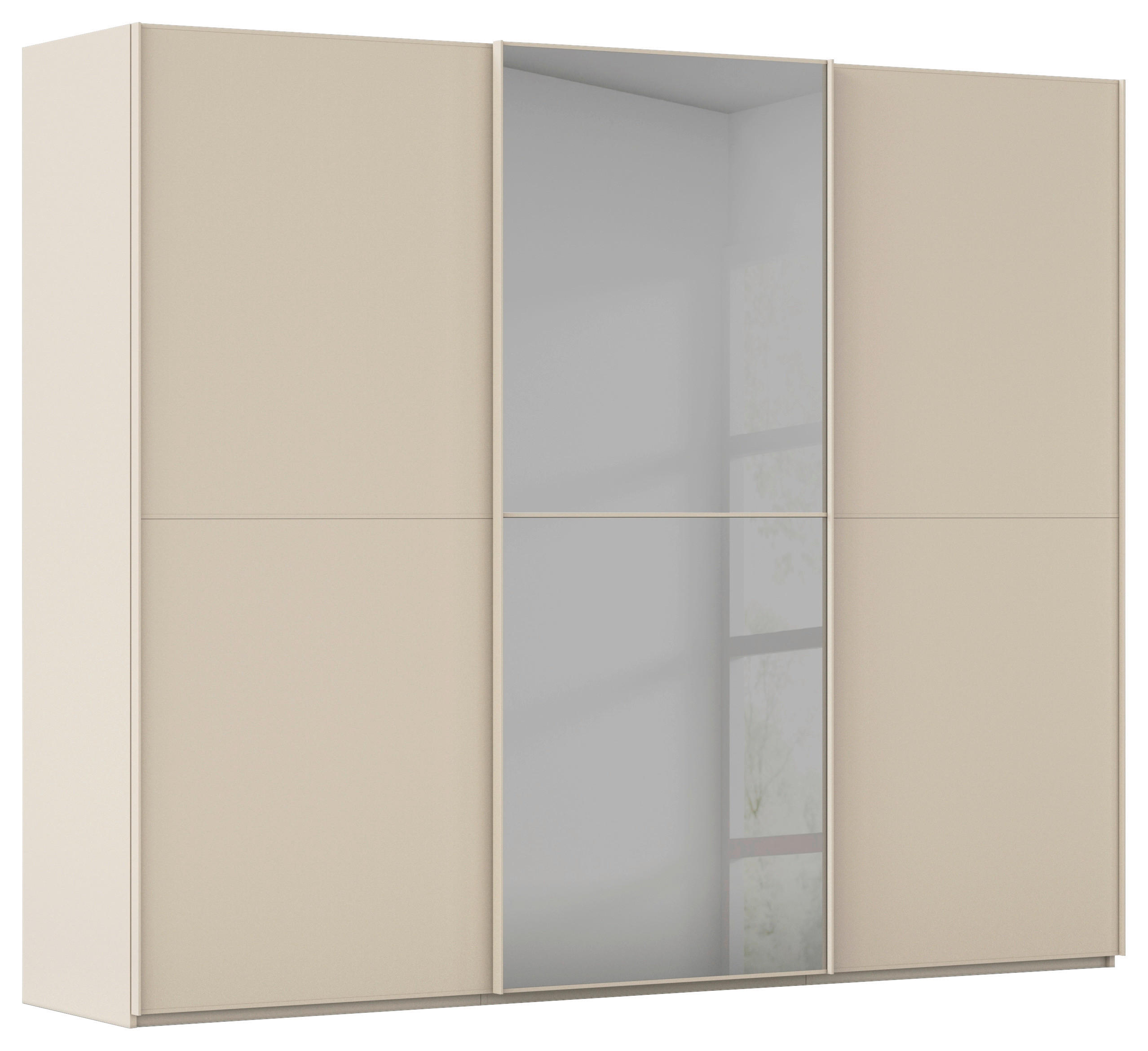 SCHWEBETÜRENSCHRANK 271/223/68 cm,  in Champagner, 3 Tür(en)  - Champagner, KONVENTIONELL, Glas/Holzwerkstoff (271/223/68cm) - Novel