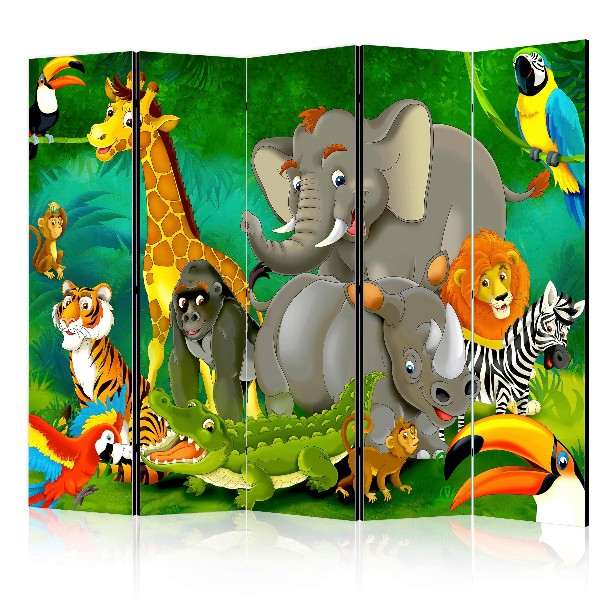 PARAVENT mit 5  Flügel - Multicolor, Basics, Holz/Textil (225/172/3cm) - artgeist