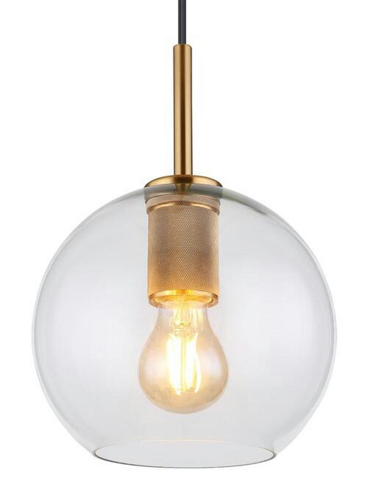 HÄNGLAMPA ADARA 20/120 cm  - klar/mässingsfärgad, Design, metall/glas (20/120cm)