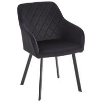 SCAUN CU BRAȚE in negru  - negru, Modern, lemn/metal (54/87/64cm) - Livetastic