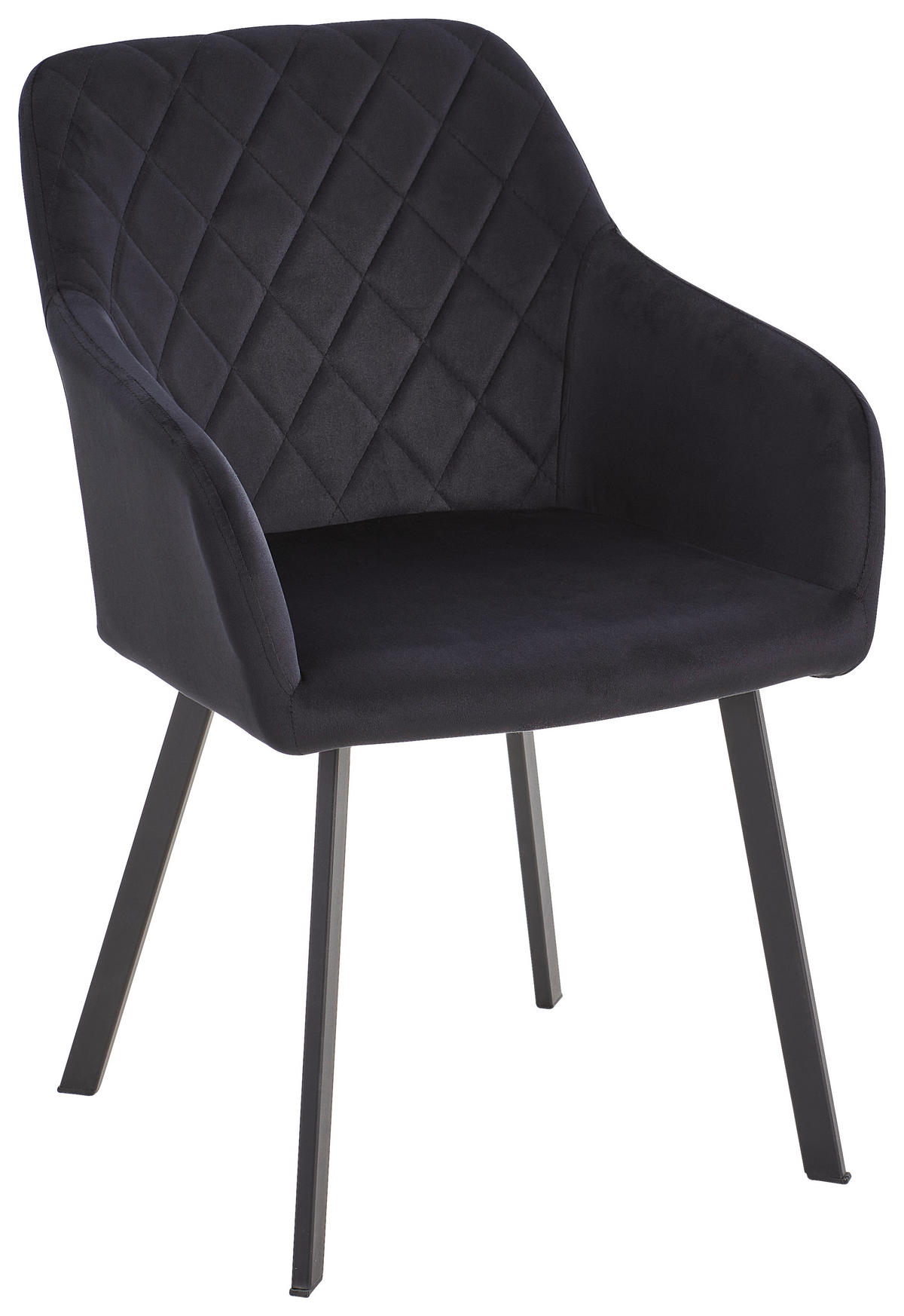 SCAUN CU BRAȚE in negru  - negru, Modern, lemn/metal (54/87/64cm) - Livetastic