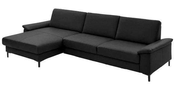 ECKSOFA in Echtleder Schwarz  - Schwarz, Design, Leder/Metall (176/334cm) - Dieter Knoll