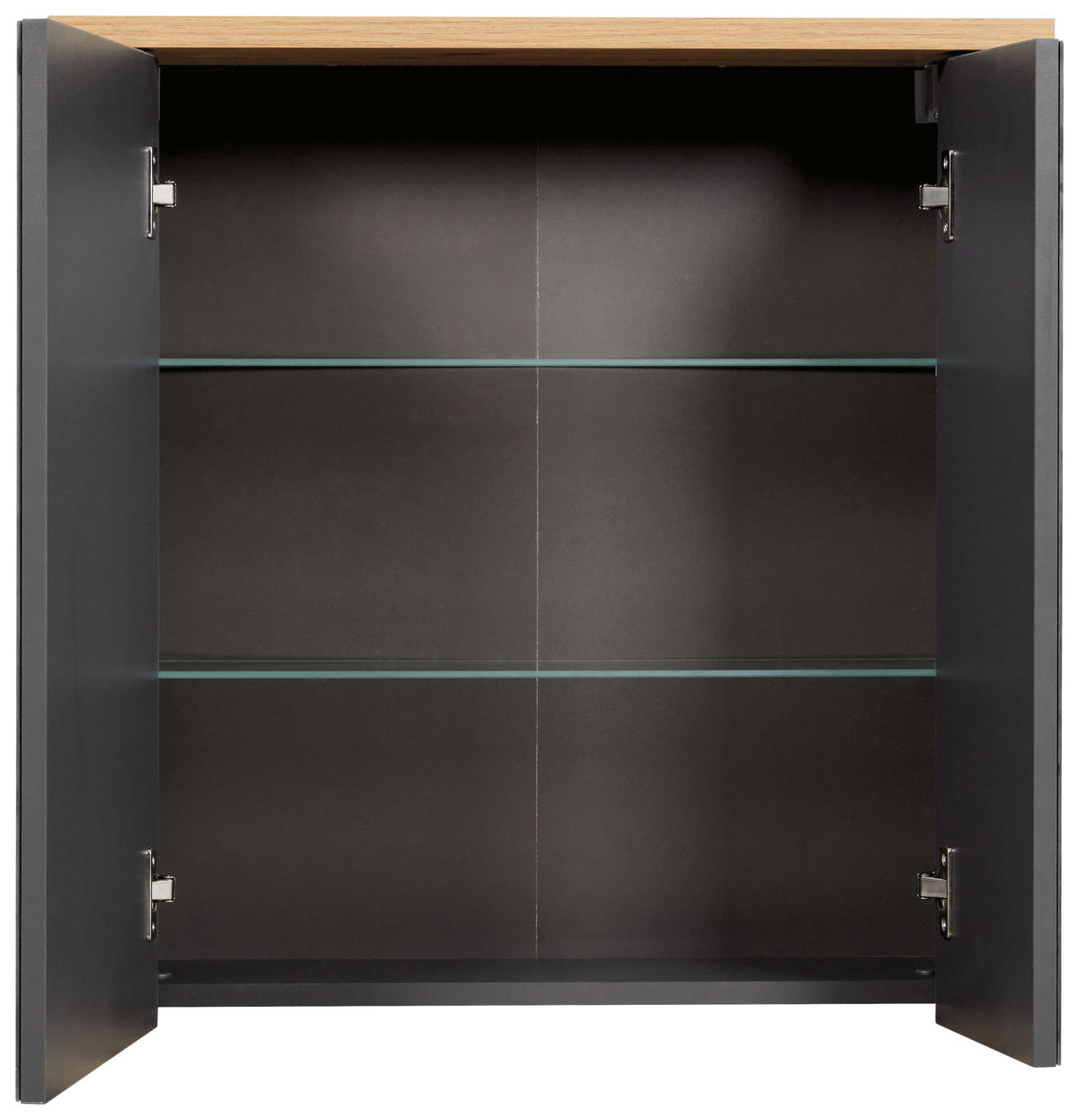 SPIEGELSCHRANK 70/70/20 cm  - Anthrazit/Eiche Artisan, Natur, Glas/Holzwerkstoff (70/70/20cm) - home24