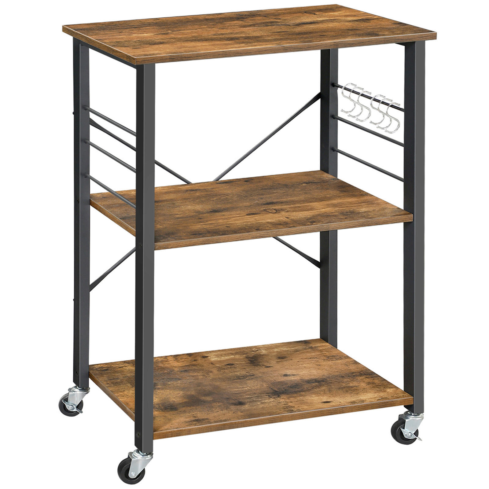 SERVIERWAGEN in Braun, Schwarz  - Schwarz/Braun, Trend, Holzwerkstoff/Metall (60/84/40cm) - MID.YOU