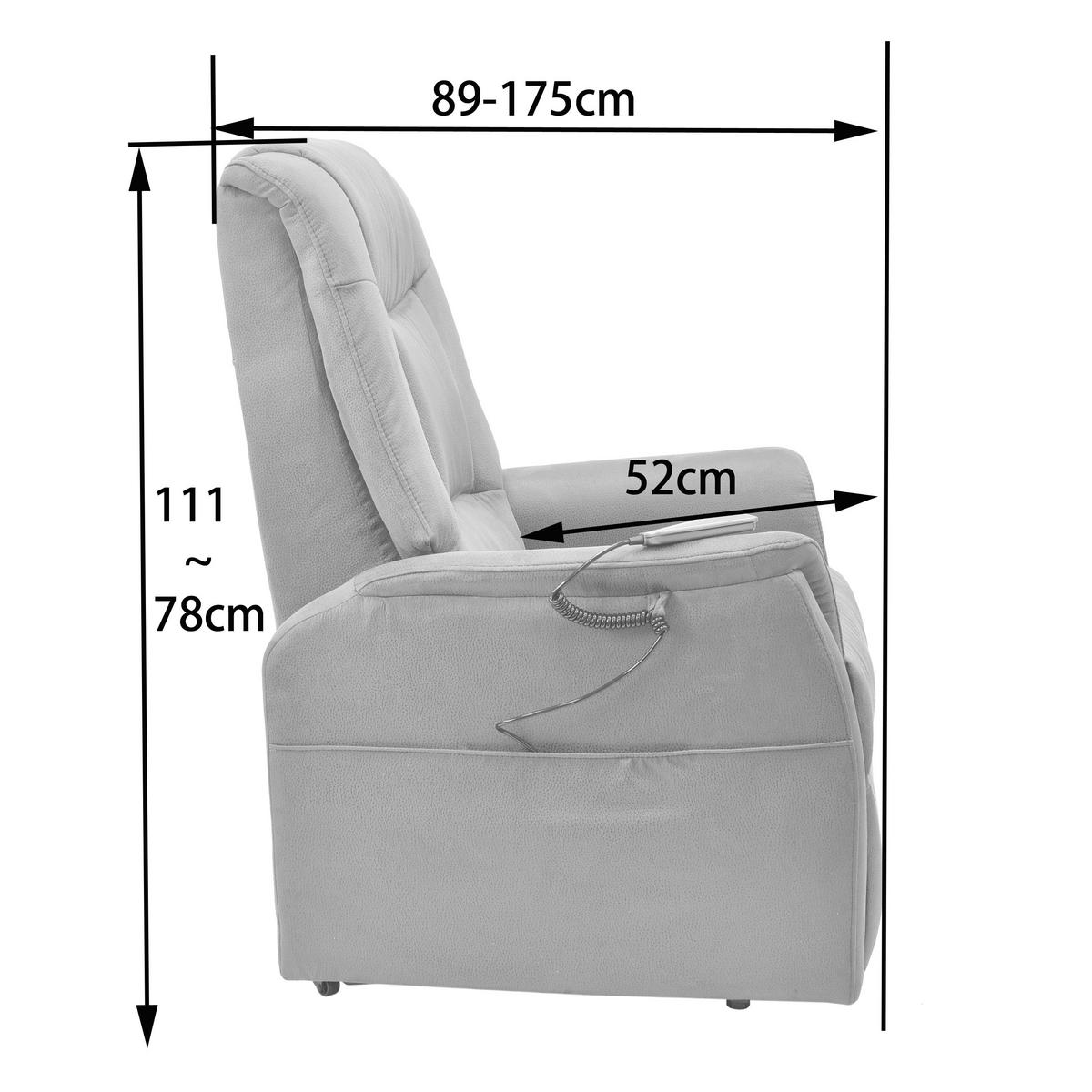 FERNSEHSESSEL  mit Kombination Echtleder/Lederlook beschichtet Dunkelbraun Relaxfunktion, Netzbetrieb, Aufstehhilfe  - Dunkelbraun/Schwarz, KONVENTIONELL, Leder/Textil (82/111/89cm) - Cantus
