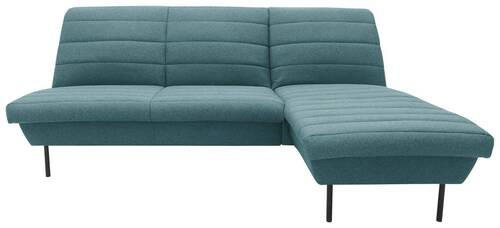 ECKSOFA in Webstoff Petrol  214/168 cm  - Petrol/Schwarz, Design, Textil/Metall (214/168cm) - LOOKS by W.Joop