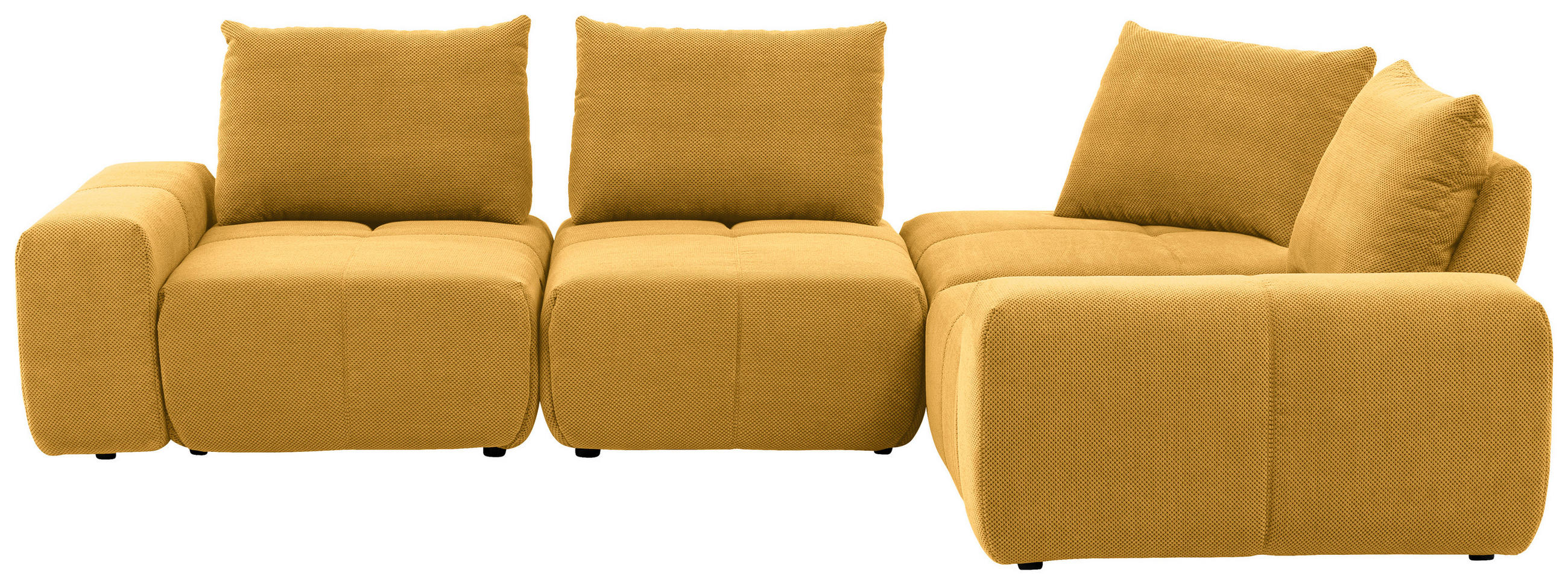 ECKSOFA in Velours Currygelb  326/236 cm  - Currygelb/Schwarz, Design, Kunststoff/Textil (326/236cm) - Xora