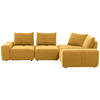 ECKSOFA in Velours Currygelb  326/236 cm  - Currygelb/Schwarz, Design, Kunststoff/Textil (326/236cm) - Xora