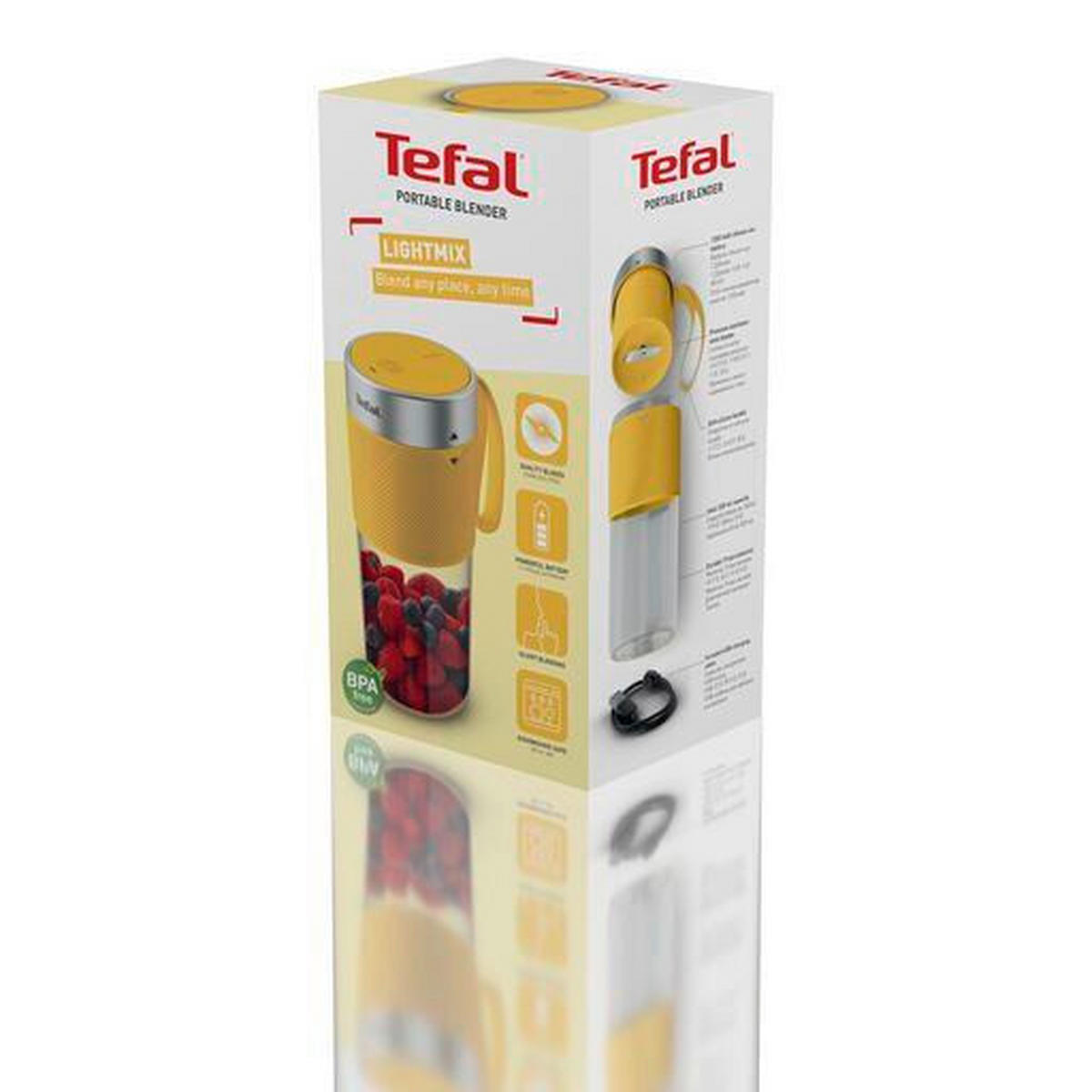 MEŠALNIK ZA SMOOTHIE - rumena, Basics, umetna masa (0.3l) - Tefal
