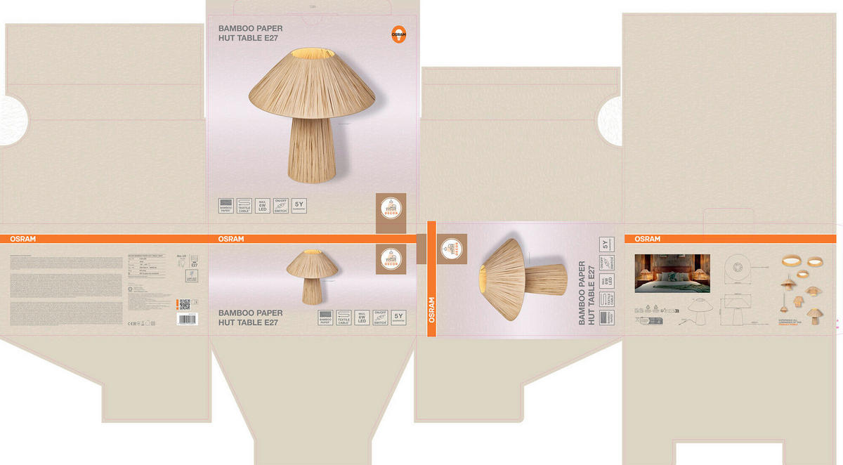 TISCHLEUCHTE 40/40.5 cm   - Braun, Basics, Naturmaterialien/Metall (40/40.5cm) - Osram