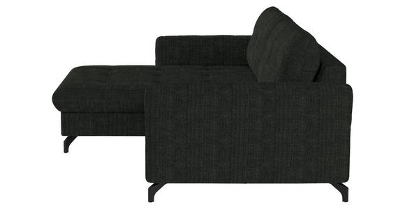 ECKSOFA in Flachgewebe, Leinenoptik Anthrazit  - Anthrazit/Schwarz, Design, Textil/Metall (170/242cm) - Xora