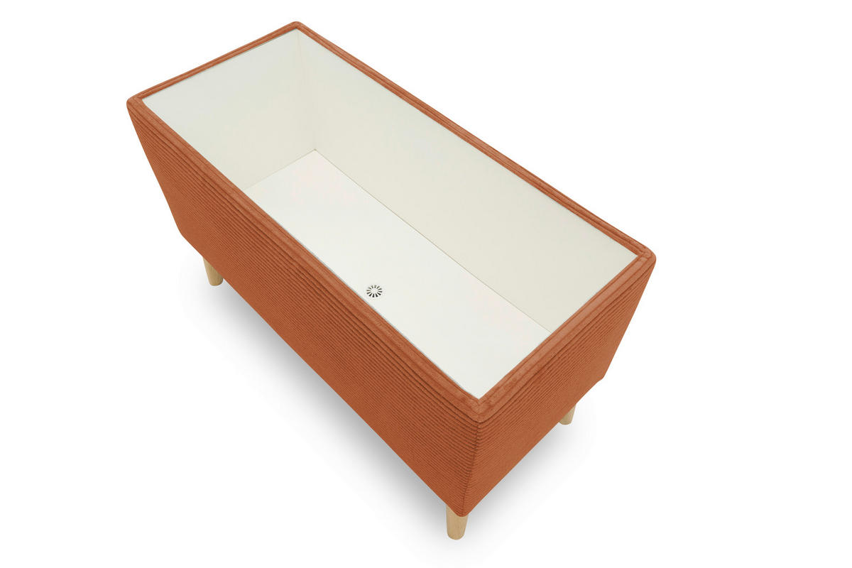 HOCKER 400 004  Cord Terracotta  - Terracotta/Naturfarben, Basics, Holz/Textil (91/58/41cm) - Livetastic