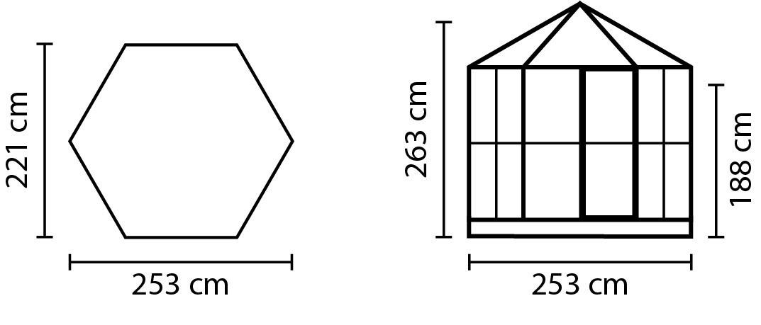 GEWÄCHSHAUSBAUSATZ - Weiß, Basics, Glas/Metall (220,9/263,0/252,8cm)