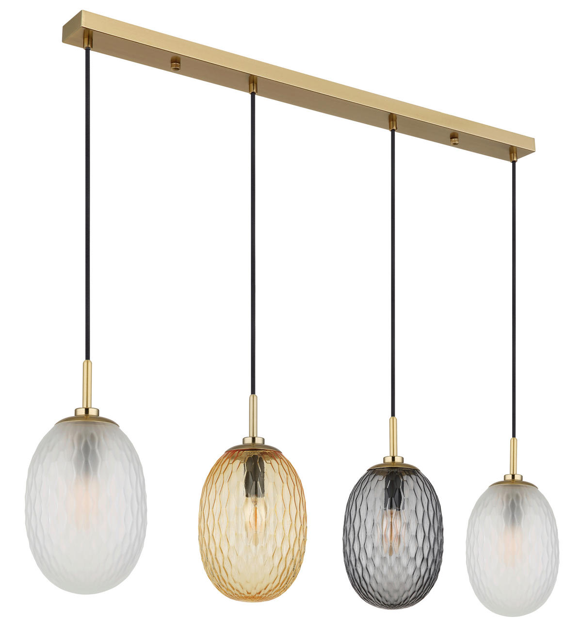 HÄNGELEUCHTE 96/15/120 cm    - Weiss/Goldfarben, Basics, Glas/Textil (96/15/120cm) - Globo