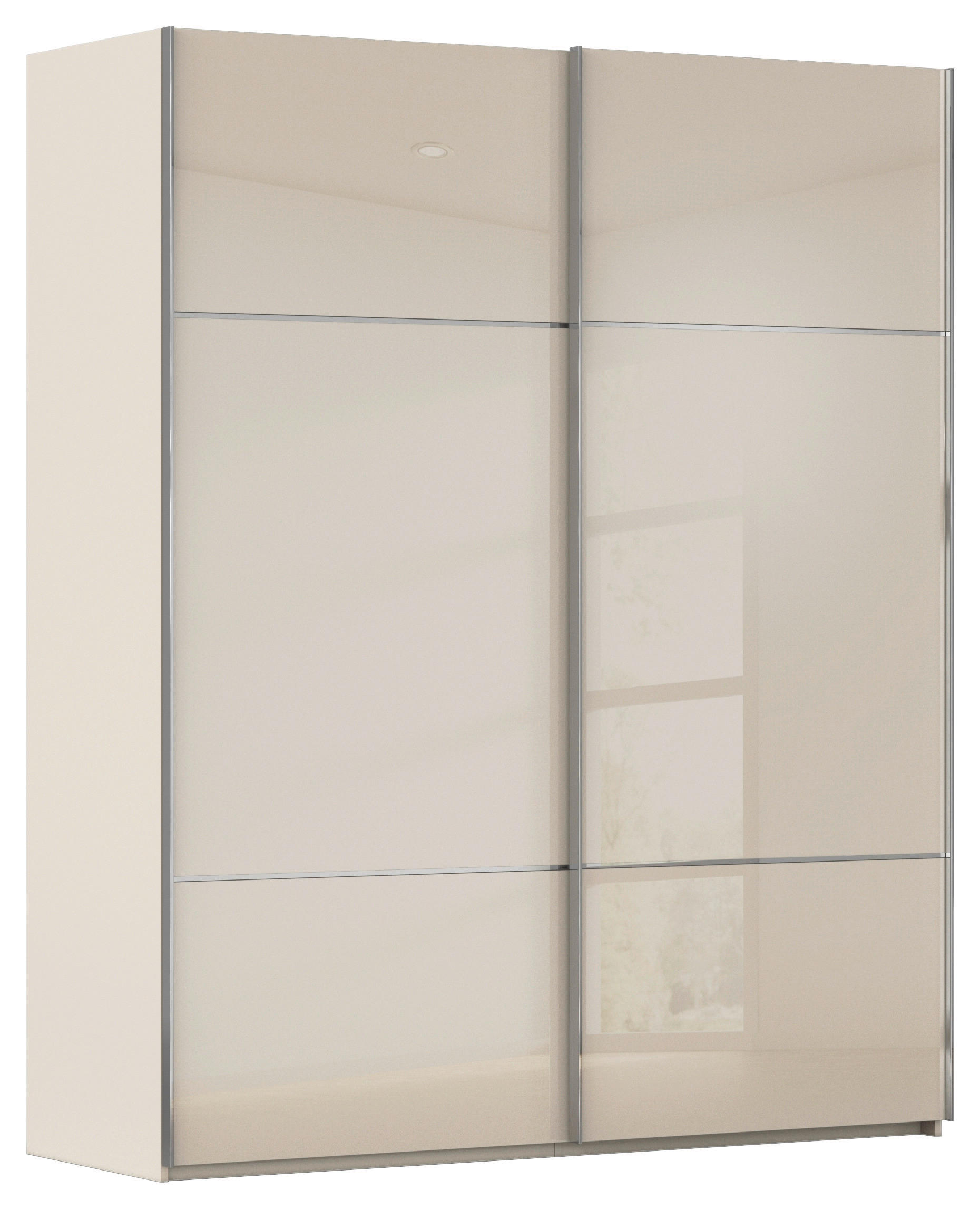 SCHWEBETÜRENSCHRANK 201/223/67 cm 2-türig Champagner  - Chromfarben/Champagner, KONVENTIONELL, Glas/Holzwerkstoff (201/223/67cm) - Novel