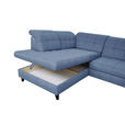 ECKSOFA in Webstoff Blau  297/216 cm  - Blau/Schwarz, Design, Holz/Textil (297/216cm) - Xora