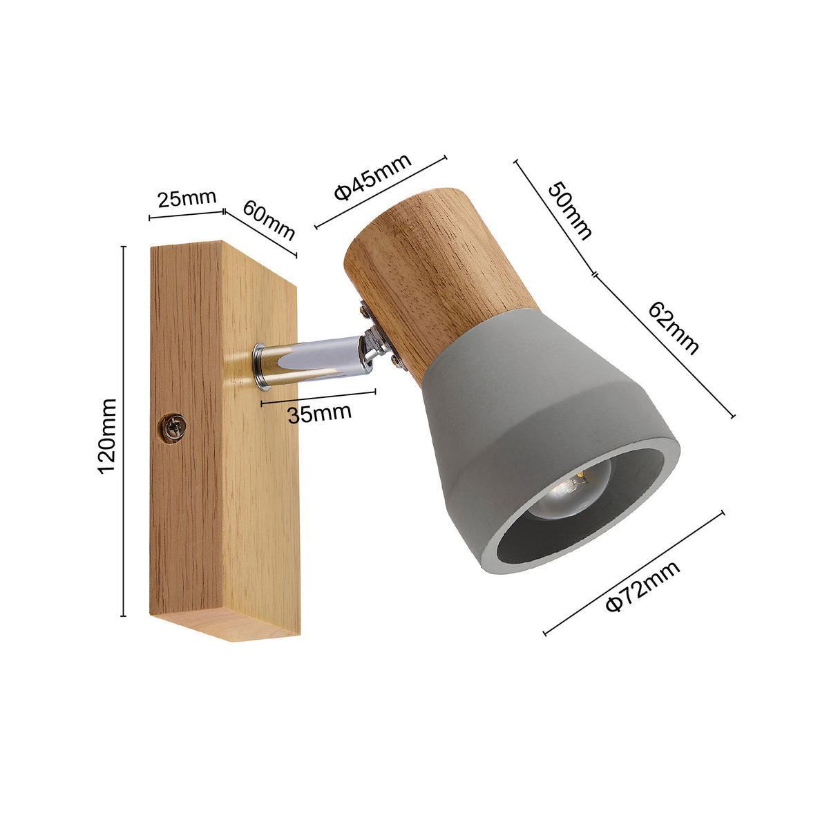STRAHLER Alina 12,3/7,2/12 cm  - Eschefarben/Grau, Natur, Holz/Stein (12,3/7,2/12cm) - Novel