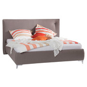 POLSTERBETT 180/200 cm in Hellbraun - Hellbraun/Chromfarben, Design, Textil (180/200cm) - Tom Tailor