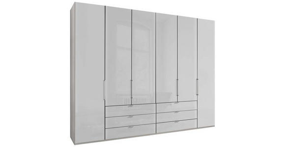 DREHTÜRENSCHRANK 300/216/58 cm 6-türig  - Chromfarben/Weiß, KONVENTIONELL, Glas/Holzwerkstoff (300/216/58cm) - Dieter Knoll