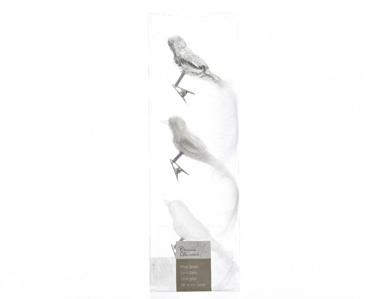 CHRISTBAUMANHÄNGER  - Silberfarben, Lifestyle, Glas (3,00/8,00/3,50cm)