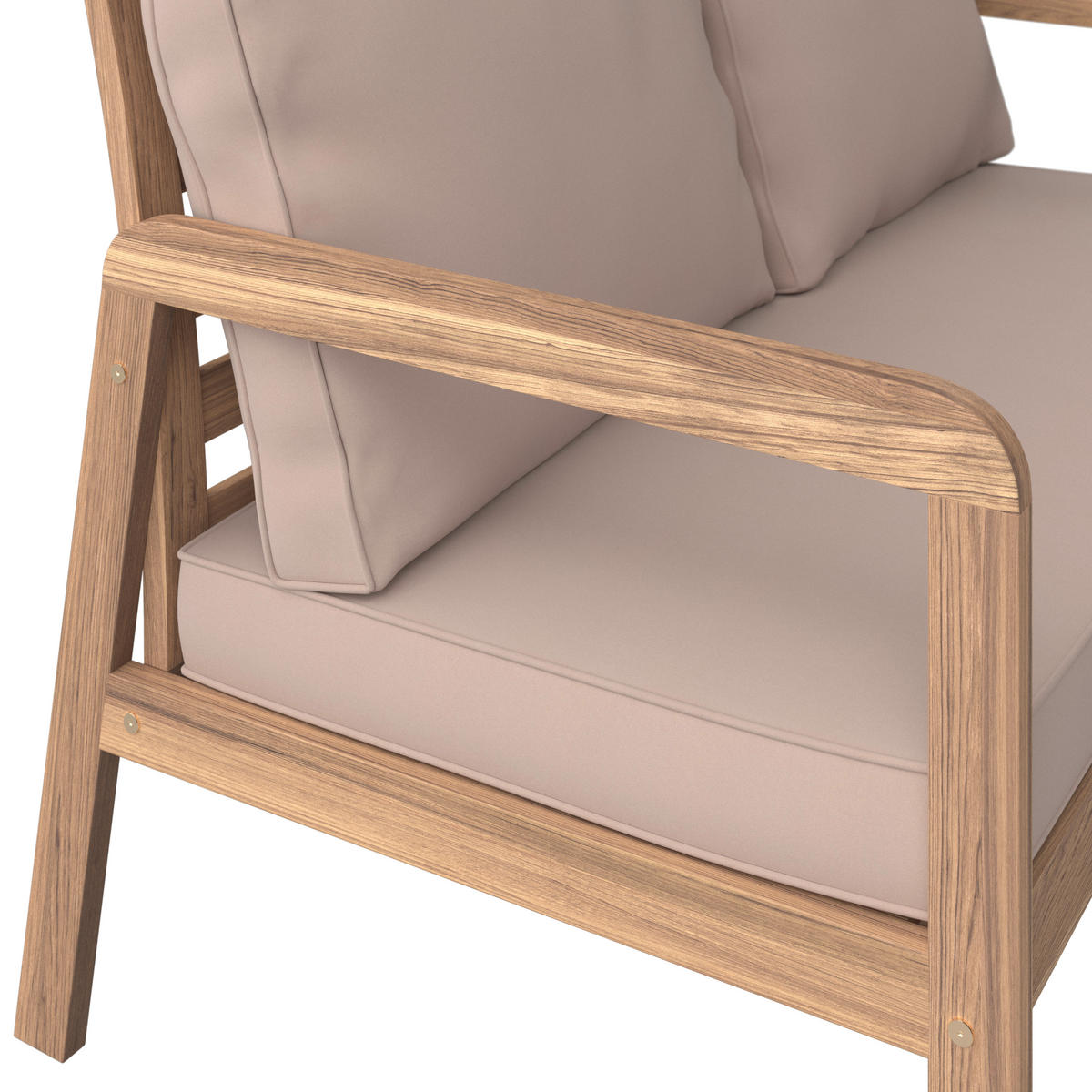 GARTENSET  - Hellgrau/Teakfarben, MODERN, Holz/Textil (85/116/60/35/72/72/55/64/64cm) - Ambia Garden