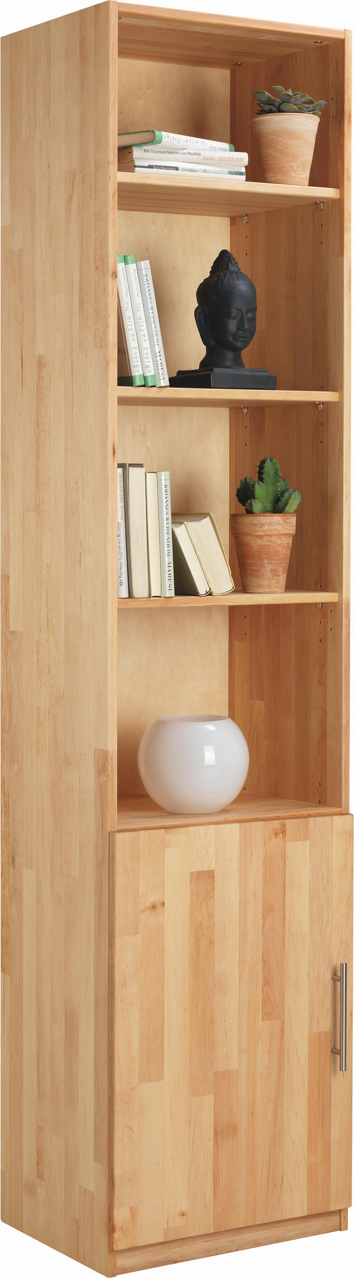 REGAL  50/213/41 cm Erlefarben  - Chromfarben/Erlefarben, Natur, Holz/Metall (50/213/41cm) - Linea Natura