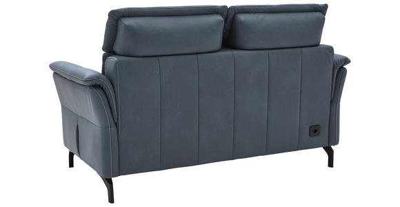 2-SITZER-SOFA Graublau Echtleder  - Graublau/Schwarz, KONVENTIONELL, Leder/Metall (178/103/92cm) - Dieter Knoll