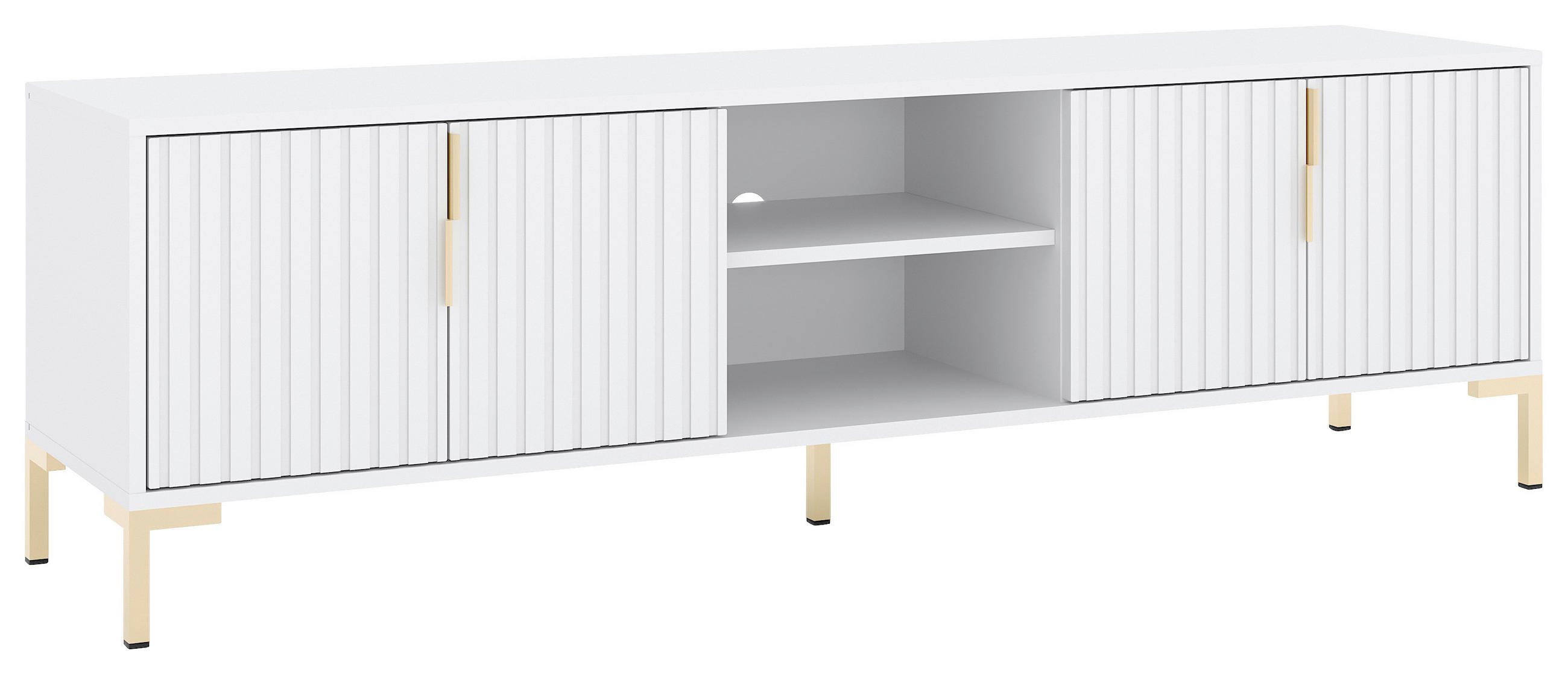 LOWBOARD Flinn  in 165/50/40 cm  - Goldfarben/Weiß, Design, Holzwerkstoff/Metall (165/50/40cm) - Boxxx