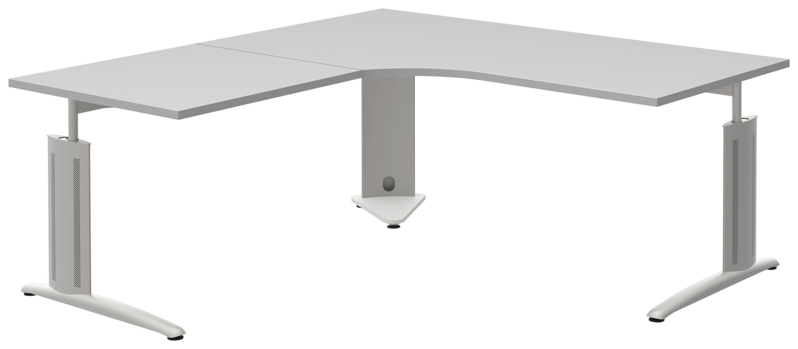 ECKSCHREIBTISCH 180/180/70-82 cm  in Anthrazit, Grau, Alufarben  - Anthrazit/Alufarben, KONVENTIONELL, Holzwerkstoff/Metall (180/180/70-82cm) - Moderano