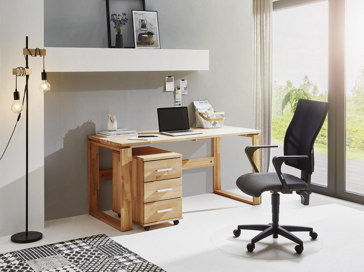 POJÍZDNÝ KONTEJNER, 40/63/60 cm - barvy stříbra/barvy buku, Natur, kov/dřevo (40/63/60cm) - Linea Natura