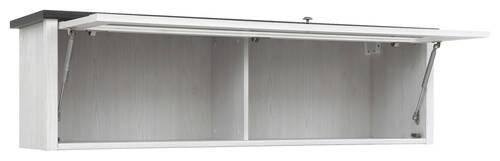 VITRINE in Kieferfarben, Lärchefarben  - Silberfarben/Lärchefarben, Design, Glas/Holzwerkstoff (128,5/37/34,5cm)
