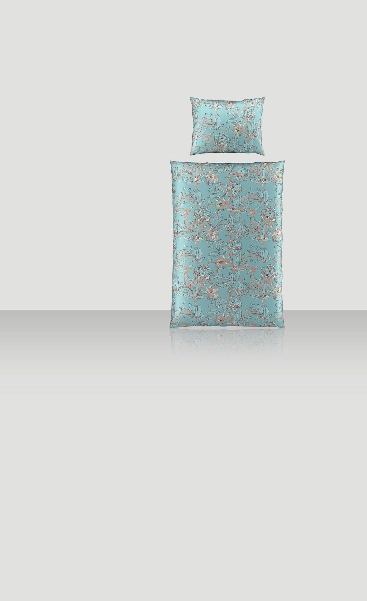 POSTELJINA CELADON 140/200 cm saten sivo-plava  - sivo-plava, Dizajnerski, tekstil (140/200cm) - Novel