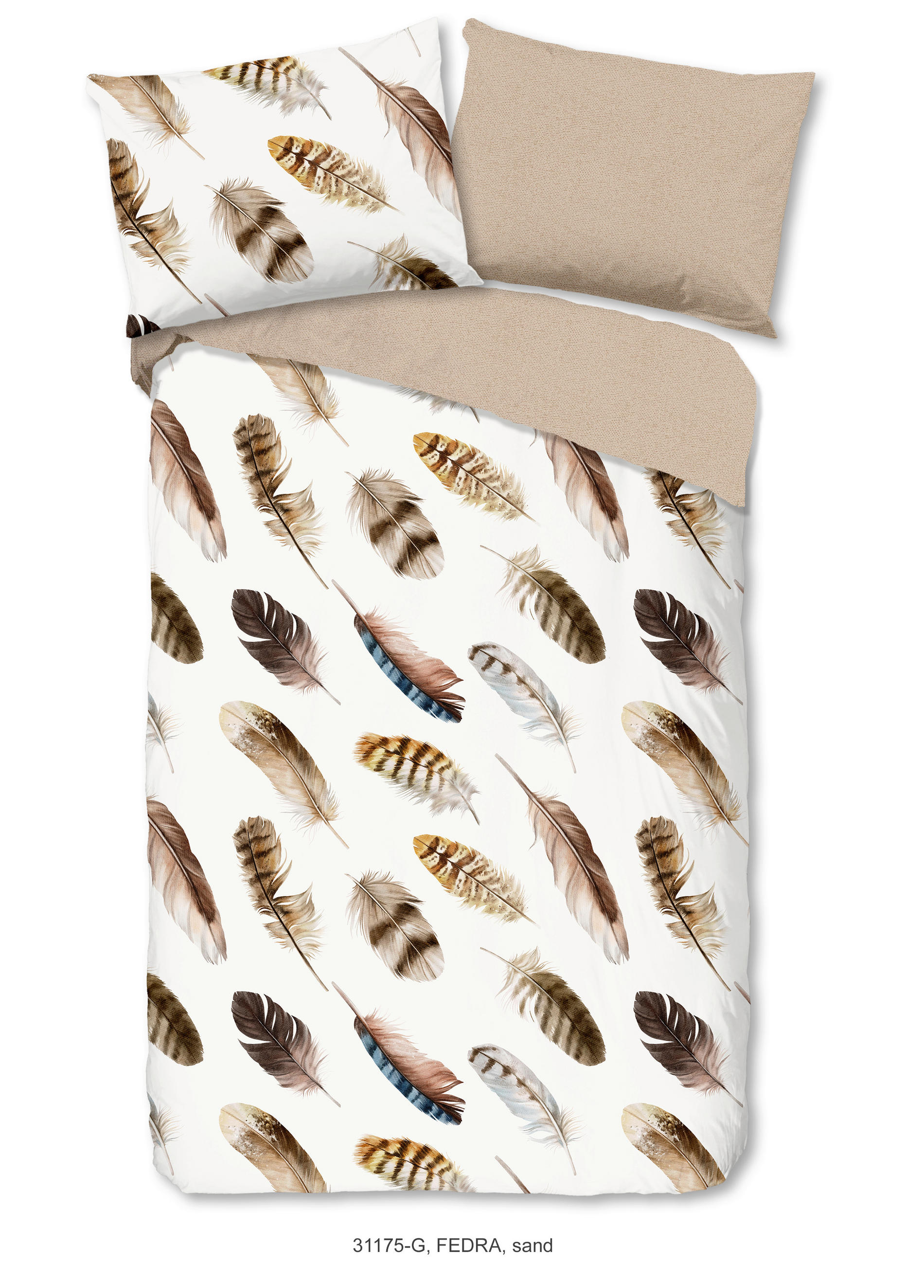 Bettwäsche Fedra Sandfarben Ecru 140x200 cm