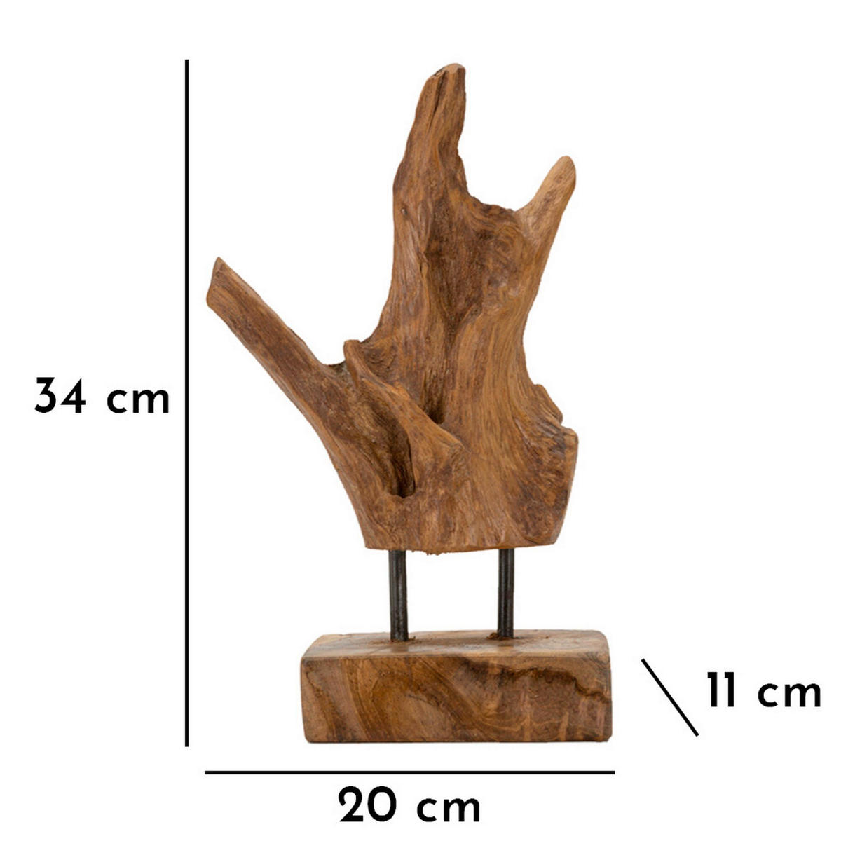 SKULPTUR - Braun, Basics, Holz (20/34/11cm)
